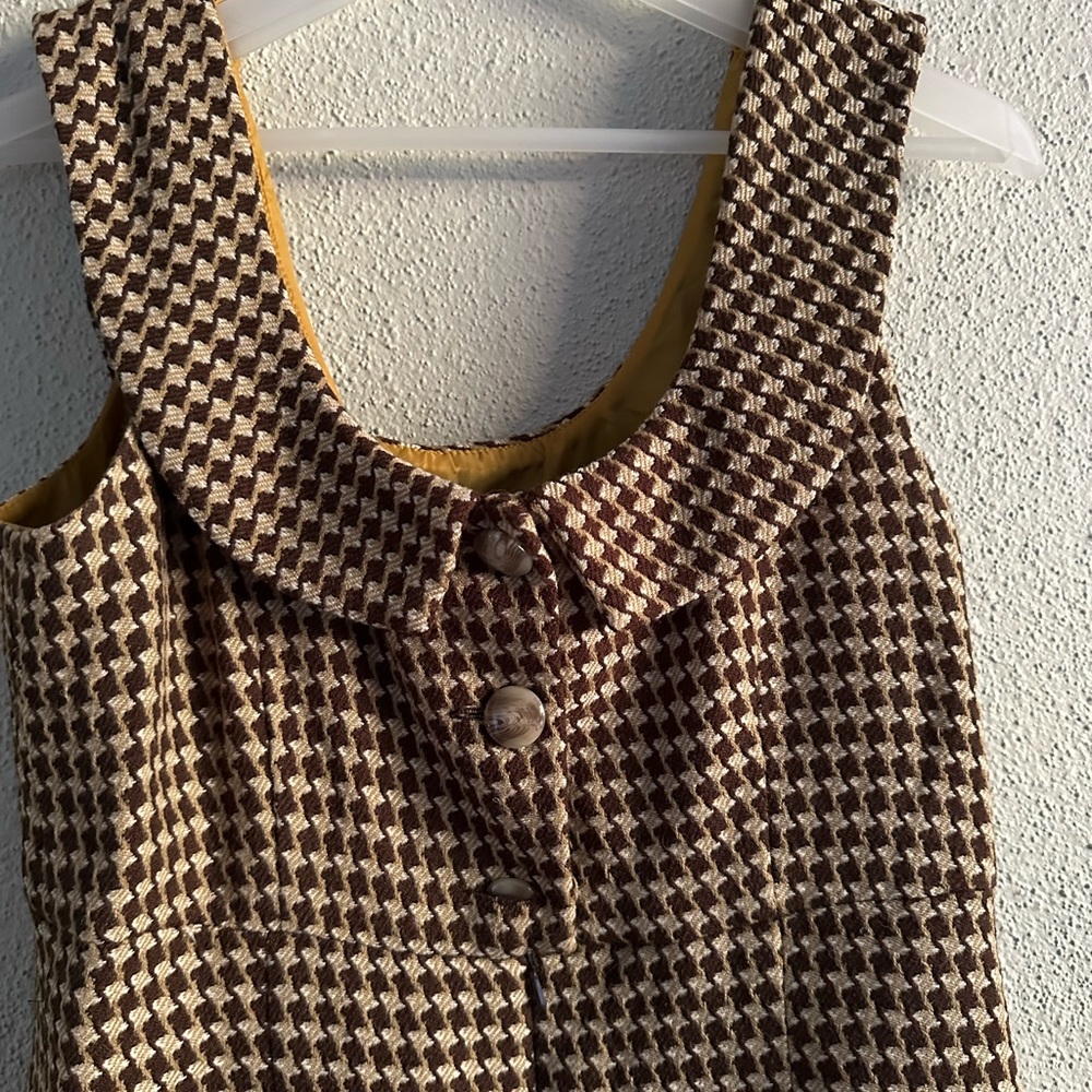 Donna Ricco New York Vintage Sleevless Houndstooth Dress Size 8 - Picture 2 of 4